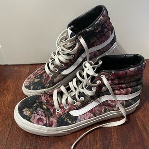 Floral high top vans, women’s size 9, men’s size 7.5.